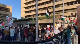 At a pro-Palestinian rally in Rockville, MD, pro-Israeli counter-protesters hurl abuse at rally-goers, calling them “animals” and threatening violence.   The rally was put on by a multi-faith coalition calling for a ceasefire and the release of civilian h