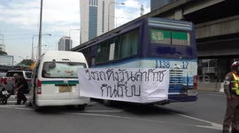 Public transport groups protest over high fuel prices in Thailand