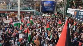 UK: Hundreds Gather For Pro-Palestine Protest At Edinburgh Waverley Station 3