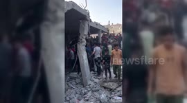 Gaza war: Casualties rushed from the rubble after reported strike on Nuseirat Camp