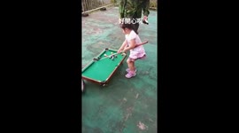 adorable little first time play table tennis