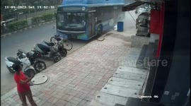 Dramatic CCTV captures out-of-control Delhi bus wrecking 10 vehicles, killing pedestrian