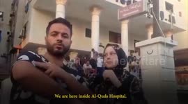Deaf couple explain in sign language the situation at Al Quds Hospital, Gaza