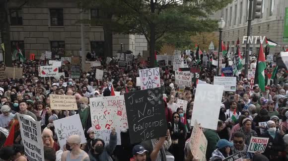 Hundred Thousand March on Washington DC to demand Free Palestine and Ceasefire Now