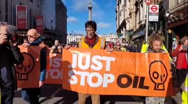 Police make arrests as dozens of Just Stop oil protesters block Whitehall in London