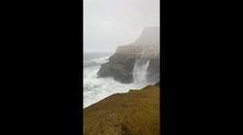 High Winds Redirect Waterfall