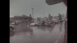 Tesla Cam Captures Tornado Tearing Up Parking Lot