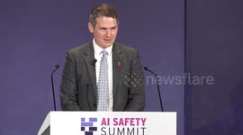 Ian Hogarth speaks at opening day of AI Safety Summit at Bletchley Park, UK