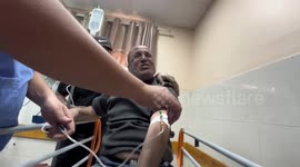 Injured getting treatment in the hospital in Khan Younis, Gaza after Israeli attack
