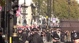 King and Queen arrive at Palace of Westminster for State Opening of Parliament in London, UK