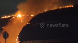 Huge fire engulfs historic WWII blimp hangar in California