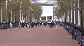 The King arrives at Buckingham Palace after State opening of Parliament in London, UK
