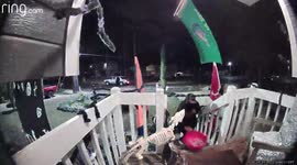 Adult Appears to Steal Whole Bucket of Candy From Porch