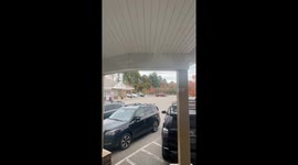 'Here, your keys!' - Woman tips forward and falls trying to catch her car keys