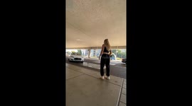 Overexcited dog is all over the place after seeing owner for the first time in 7 months
