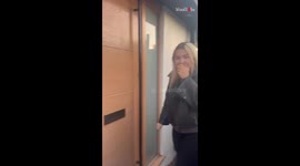 Woman engulfed in never-ending hugs following her surprise return home after a year