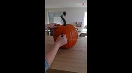 A video of Carving cannibal Jack-o-Lantern pumpkin for Halloween decoration
