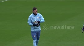 Haaland trains as Man City make preparations for Young Boys tie in Manchester, UK
