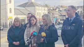 Michelle O’Neill calls for financial aid from UK Government after floods in Downpatrick, UK