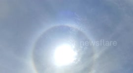 Sun Halo Iluminate And Seen In Indonesia on November 8, 2023.
