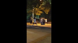 University students kill time with amusing group skipping trick