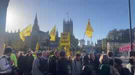 Anti-Monarchy group protest ahead of State Opening of Parliament in London, UK