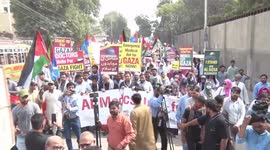 Speeches at the pro-Palestine protest by doctors in Karachi, Pakistan