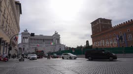 Construction site for a new underground station in Rome, Italy