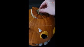 Woman is disappointed after her Halloween pumpkin turns out to be a spider's dream house