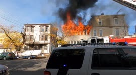 Firefighter injured fire at a 2nd Alarm fire, Mount Carmel, Pennsylvania