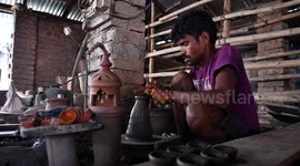Pottery village “Chaltaberia” ahead of Diwali festival in Kolkata, India