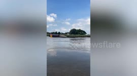 Sand carrier sinks after crashing into bridge pier on Thai river