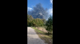 Thick black smoke billows into air following chemical plant fire in Texas