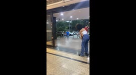 Sao Paulo locals battle to stay upright as terrifying storm hits Brazilian state