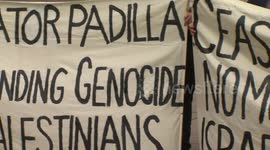 Jewish And Palestinian Activists Call For Ceasefire At Sen. Alex Padilla's Office in San Diego, USA