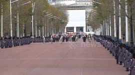 King and Queen return to Buckingham Palace following State Opening of Parliament in London, UK