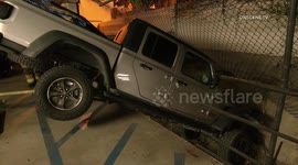 Driver accidentally hits the gas and sends car off the edge of a parking garage in California
