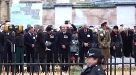 A glimpse of Queen Camilla greeting veterans at Westminster Abbey Field of Remembrance 2023