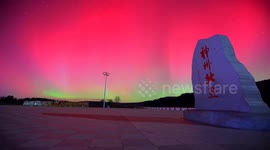 Mesmerising northern lights illuminate China's 'Arctic Town' in dazzling display