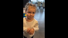 Toddler girl has a cute response to mommy and daddy eating her Halloween candy