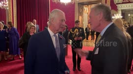 Charles attends reception at Buckingham Palace to recognise the UK's humanitarian efforts