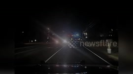 Reckless Driver Strikes Police Cruiser at Red Light in Wells, ME, USA