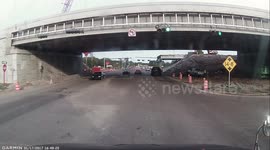Truck Takes Out School Bus