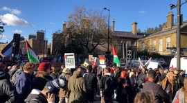 Palestine protest shuts down the streets of Victoria, London