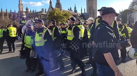 Far Right protesters Arrested amidst heavy Police presence separating them from Palestinian protesters