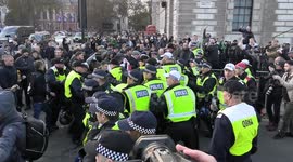Clashes between Remembrance Day protesters and police Parliament Square in London