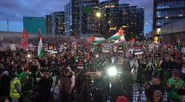 Electric Crowd View At Pro Palestine Protest. As hundreds of thousands matched through the streets of London, England