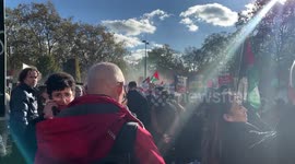 Thousands of people March for Palestine on Armistice Day in London