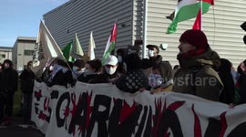 Hundreds of trade unionists blockade BAE Systems weapons factory in Israel-Gaza protest in Kent, UK