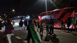 Pro-Palestine protesters burn picture of Israeli Prime Minister Benjamin Netanyahu in London
